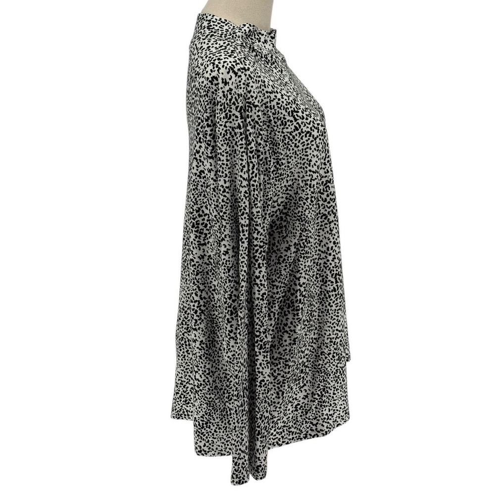Croft &‎ Barrow Womens 2X Mock Neck Long Sleeve Leopard Print Top 100% Cotton - Picture 3 of 4